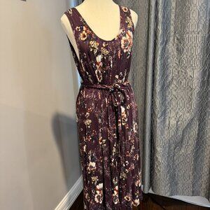 Latched Mama Women's Pleated Nursing Dress Maroon Floral One Size Fits All